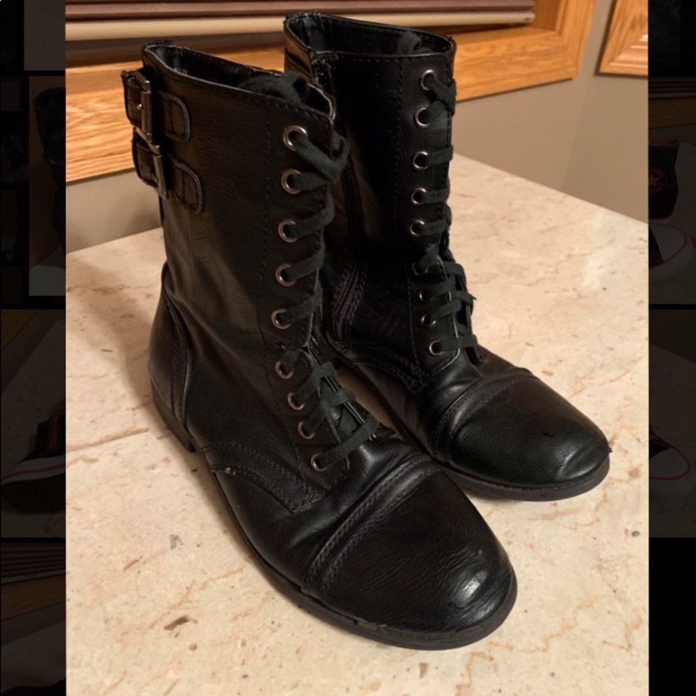 Rampage Black Lace-Up Ankle Boots